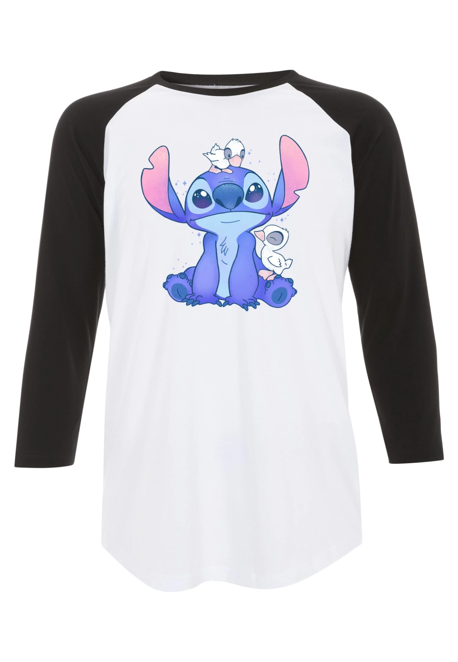 Disney Lilo Stitch Cute Ducks - Longsleeve - White Black 7 Disney Lilo Stitch Cute Ducks - Longsleeve - White Black - Afbeelding 5