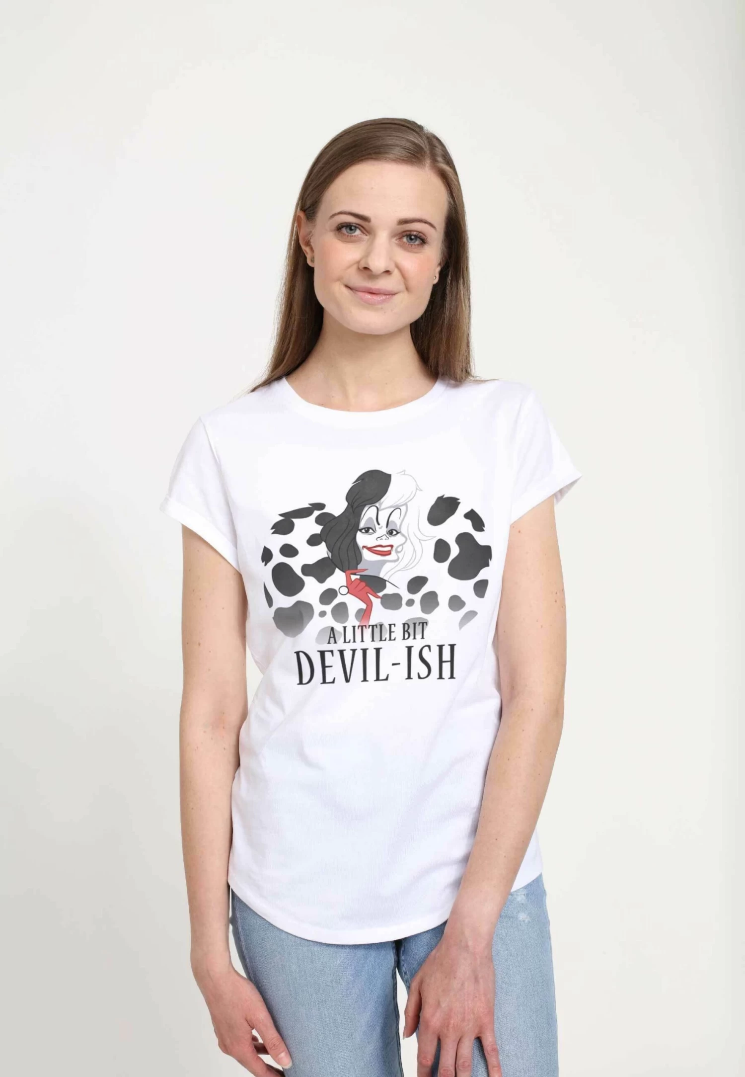 Disney 101 Dalmatians Scary Evil Cruella - T-Shirt Print - White 3 Disney 101 Dalmatians Scary Evil Cruella - T-Shirt Print - White