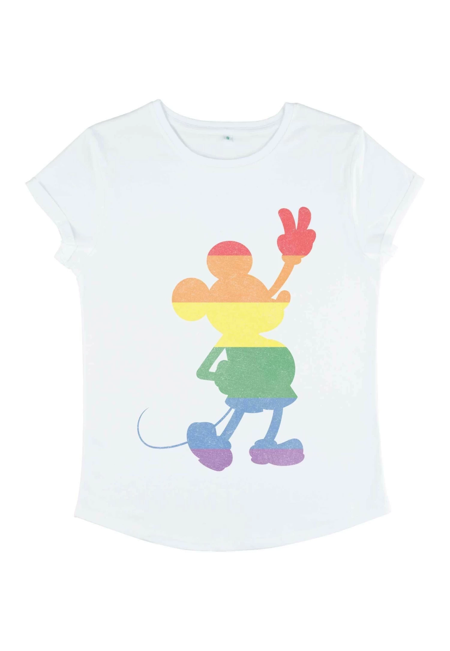 Disney Mickey Classic Love Is Love Pride Mickey - T-Shirt Print - White 6 Disney Mickey Classic Love Is Love Pride Mickey - T-Shirt Print - White - Afbeelding 4