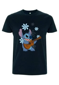 Disney Lilo & Stitch Stitch Flowers - T-Shirt Print - Navy Blue
