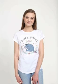 Disney Winnie The Pooh Eeyore Flowers - T-Shirt Print - White