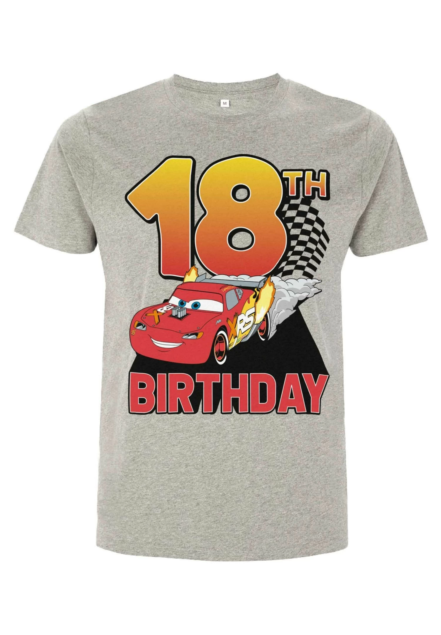 Disney Cars 2 Lightning Birthday 18 - T-Shirt Print - Melange Grey 3 Disney Cars 2 Lightning Birthday 18 - T-Shirt Print - Melange Grey