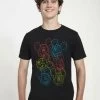 Disney Classic Mickey Neon Heads Unisex - T-Shirt Print - Black