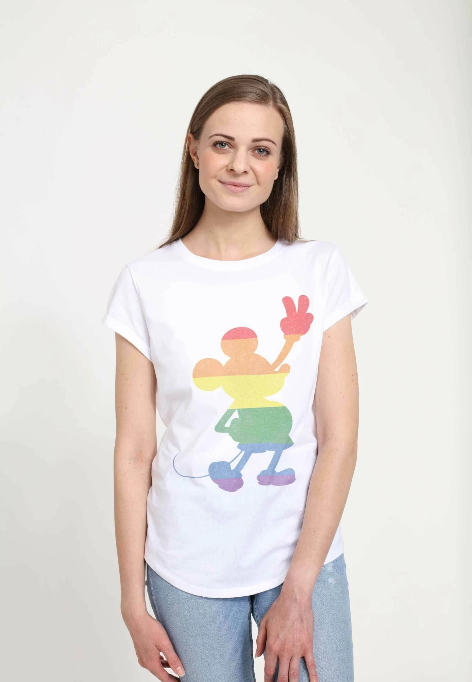 Disney Mickey Classic Love Is Love Pride Mickey - T-Shirt Print - White 3 Disney Mickey Classic Love Is Love Pride Mickey - T-Shirt Print - White