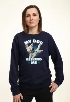 Disney Bolt Dog Rescued Me - Sweater - Navy Blue