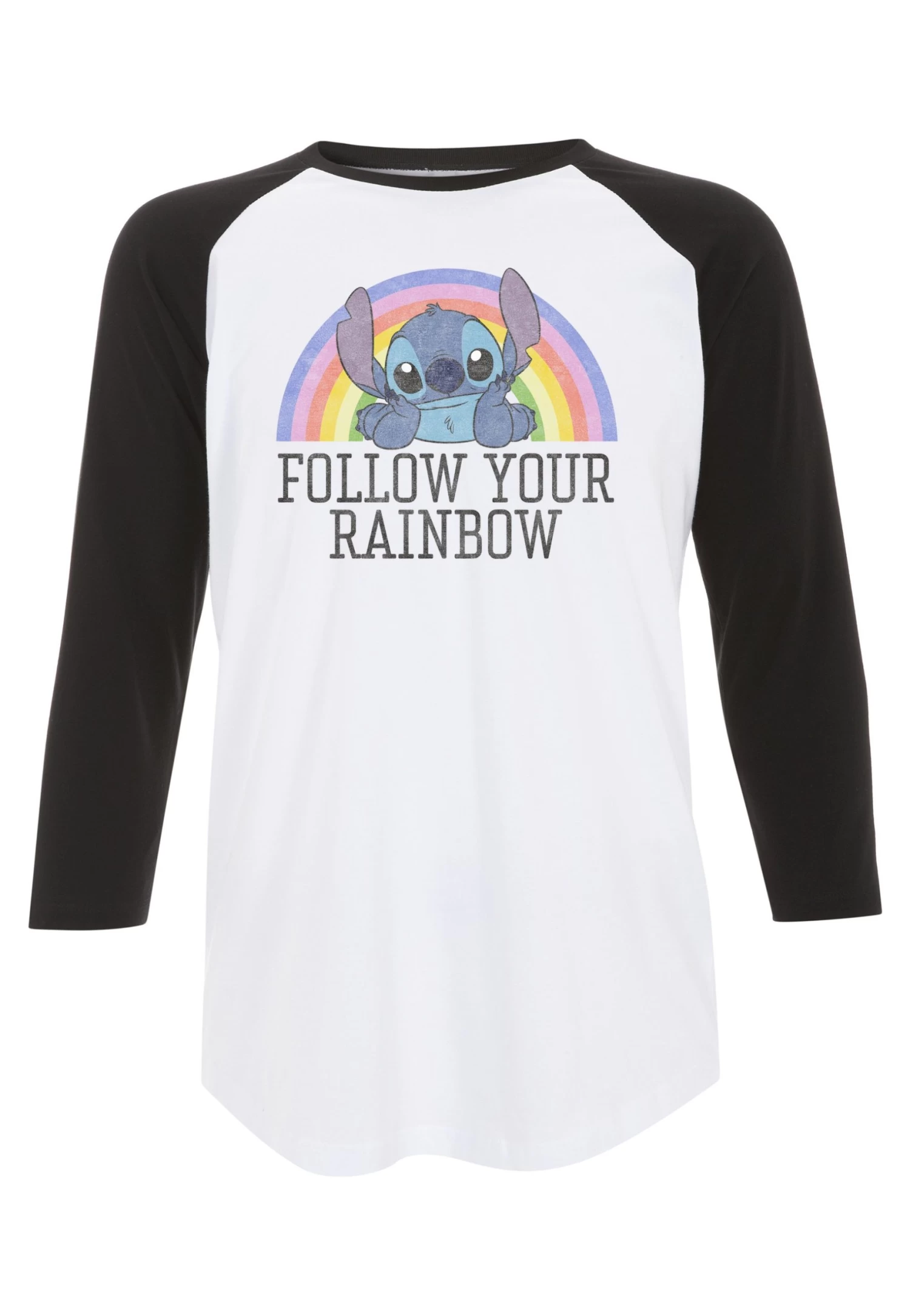 Disney LiloStitch Rainbow - Longsleeve - White Black 7 Disney LiloStitch Rainbow - Longsleeve - White Black - Afbeelding 5