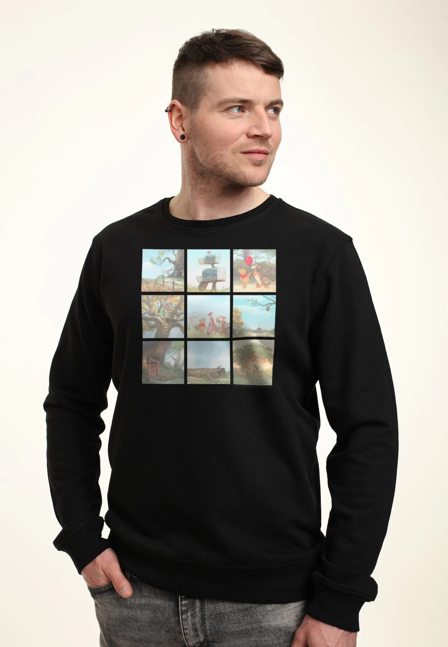 Disney Winnie The Pooh Pooh Scenes - Sweater - Black 5 Disney Winnie The Pooh Pooh Scenes - Sweater - Black - Afbeelding 3