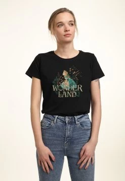 Disney Alice In Wonderland Alice Plant Smell - Dsax034Gse - T-Shirt Print - Black