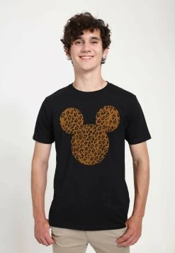 Disney Classic Mickey Cheetah Mouse Unisex - T-Shirt Print - Black
