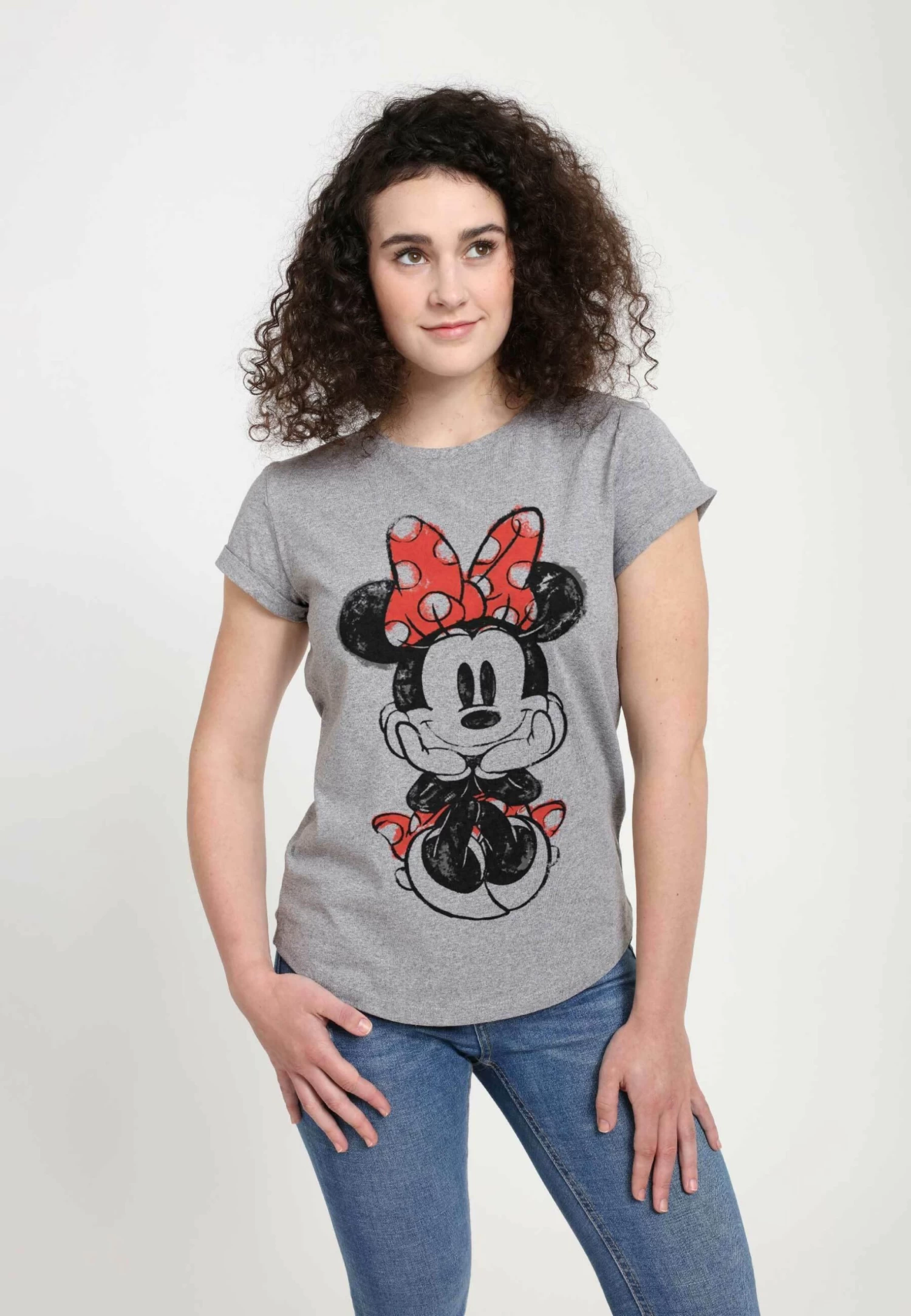 Disney Classics Mickey Classic - Sitting Minnie Sketch - T-Shirt Print - Melange Grey 5 Disney Classics Mickey Classic - Sitting Minnie Sketch - T-Shirt Print - Melange Grey - Afbeelding 3