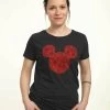 Disney Mickey Classic Mickey Mouse Roses - T-Shirt Print - Black -Disney 613bdd26ac284112876b7cc87f291b85