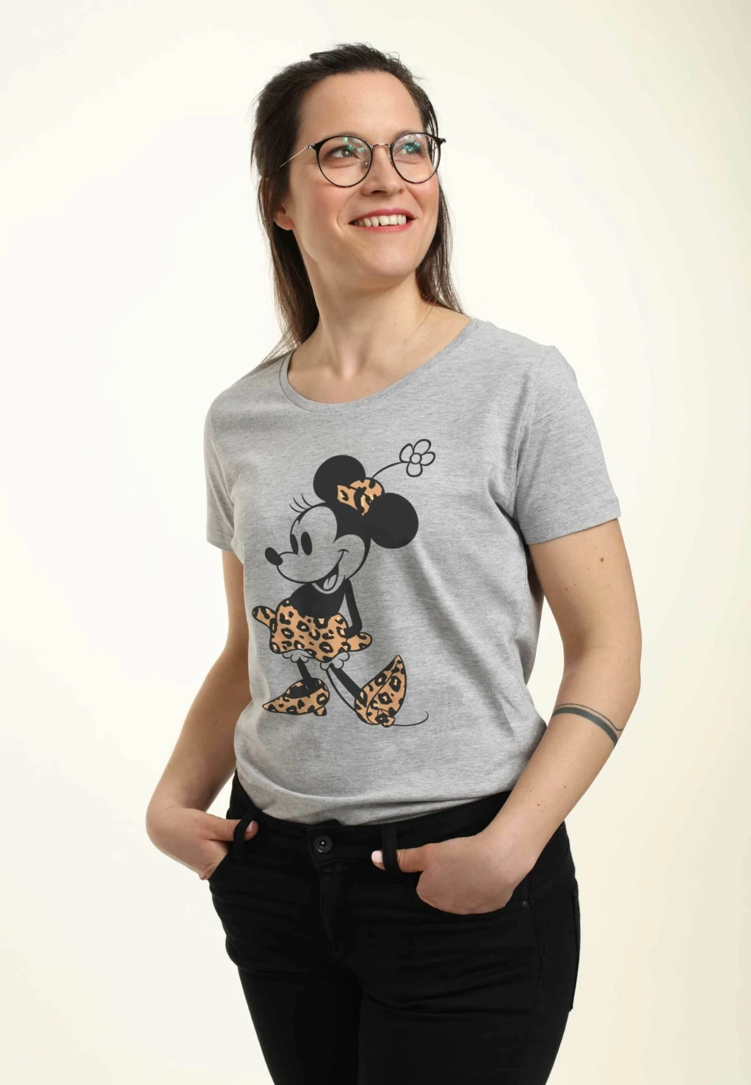Disney Mickey & Friends Leopard Mouse - T-Shirt Print - Heather Grey 5 Disney Mickey & Friends Leopard Mouse - T-Shirt Print - Heather Grey - Afbeelding 3