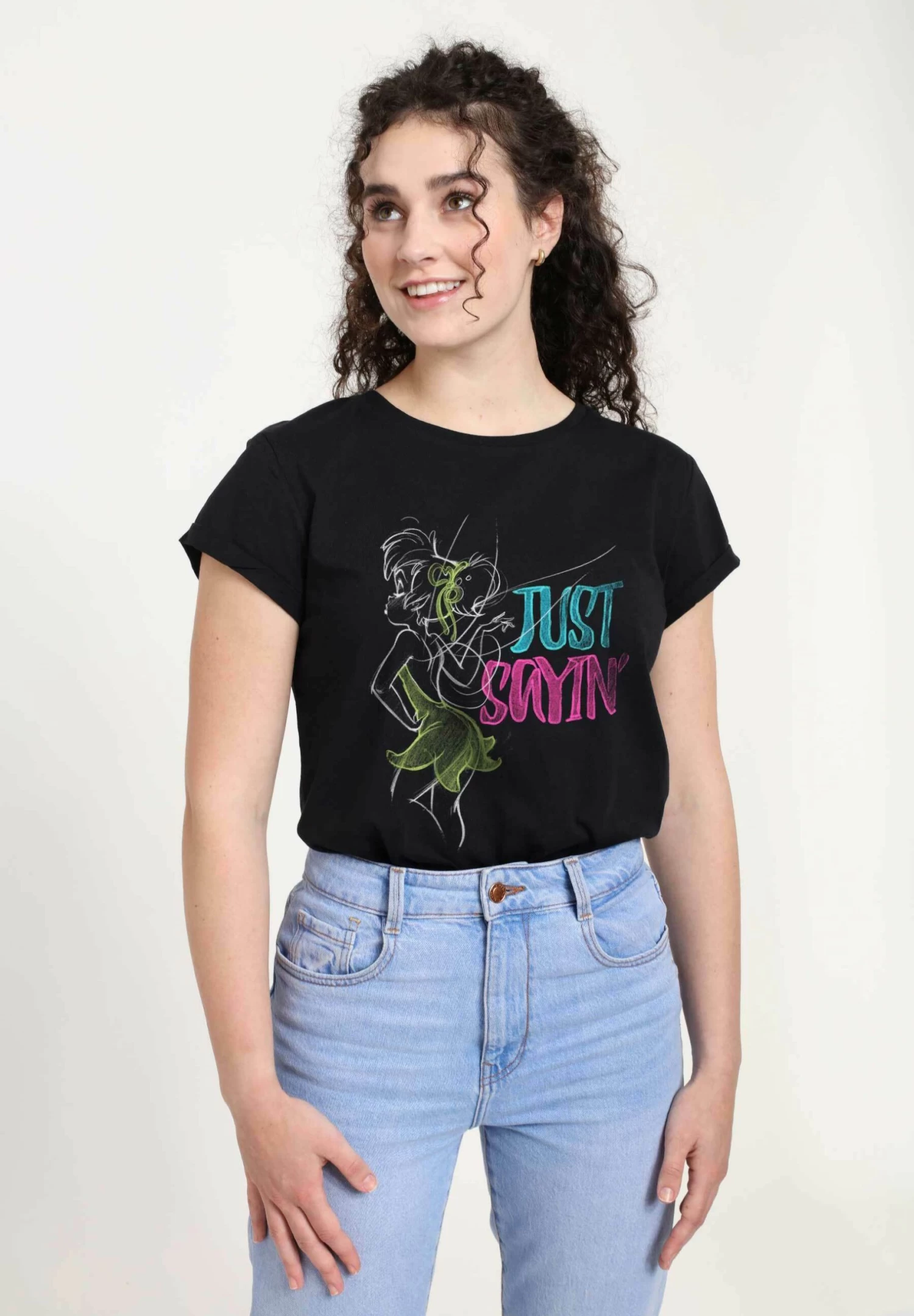 Disney Peter Pan Just Sayin Tink - T-Shirt Print - Black 6 Disney Peter Pan Just Sayin Tink - T-Shirt Print - Black - Afbeelding 4