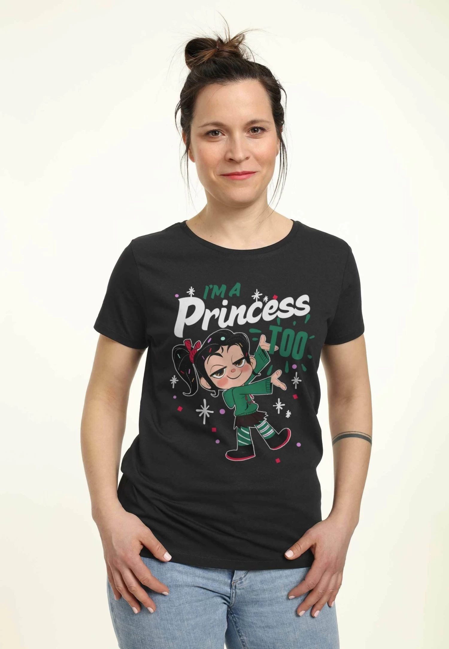 Disney Wreck It Ralph Princess Too - T-Shirt Print - Black 3 Disney Wreck It Ralph Princess Too - T-Shirt Print - Black