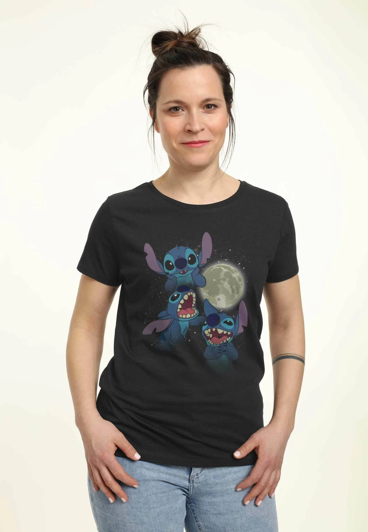 Disney LiloStitch Three Stitch Moon - T-Shirt Print - Black 3 Disney LiloStitch Three Stitch Moon - T-Shirt Print - Black