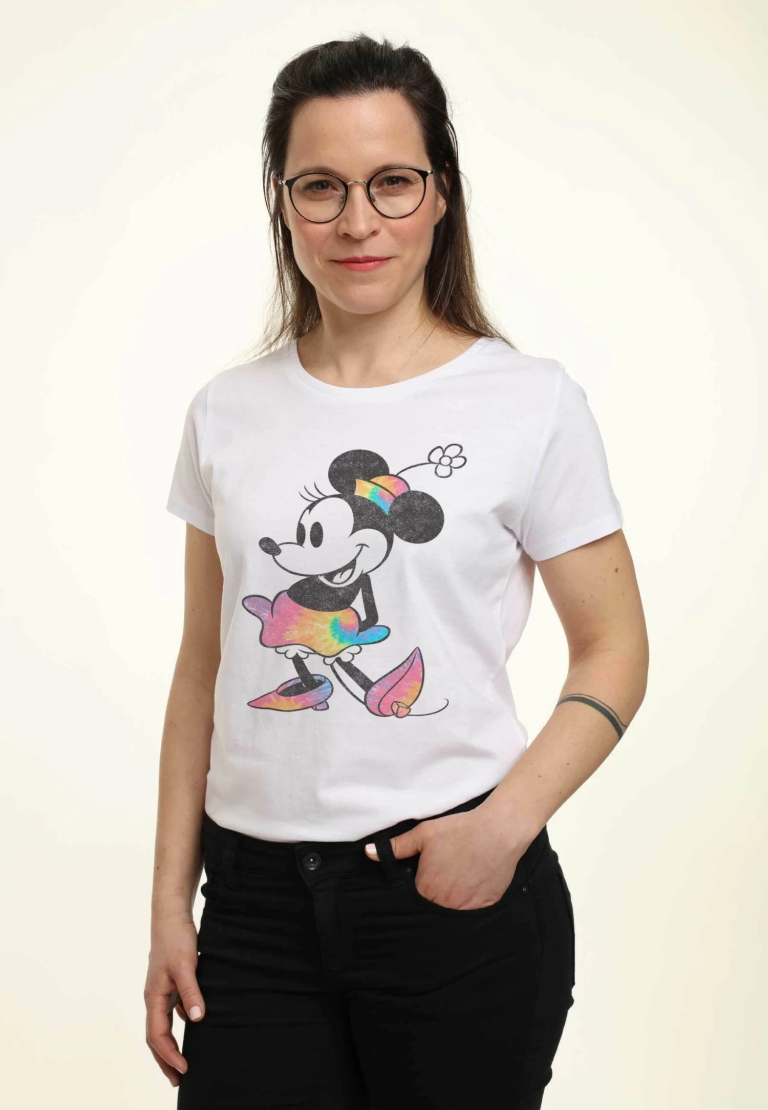 Disney Mickey Classic Dye Minnie - T-Shirt Print - White 6 Disney Mickey Classic Dye Minnie - T-Shirt Print - White - Afbeelding 4