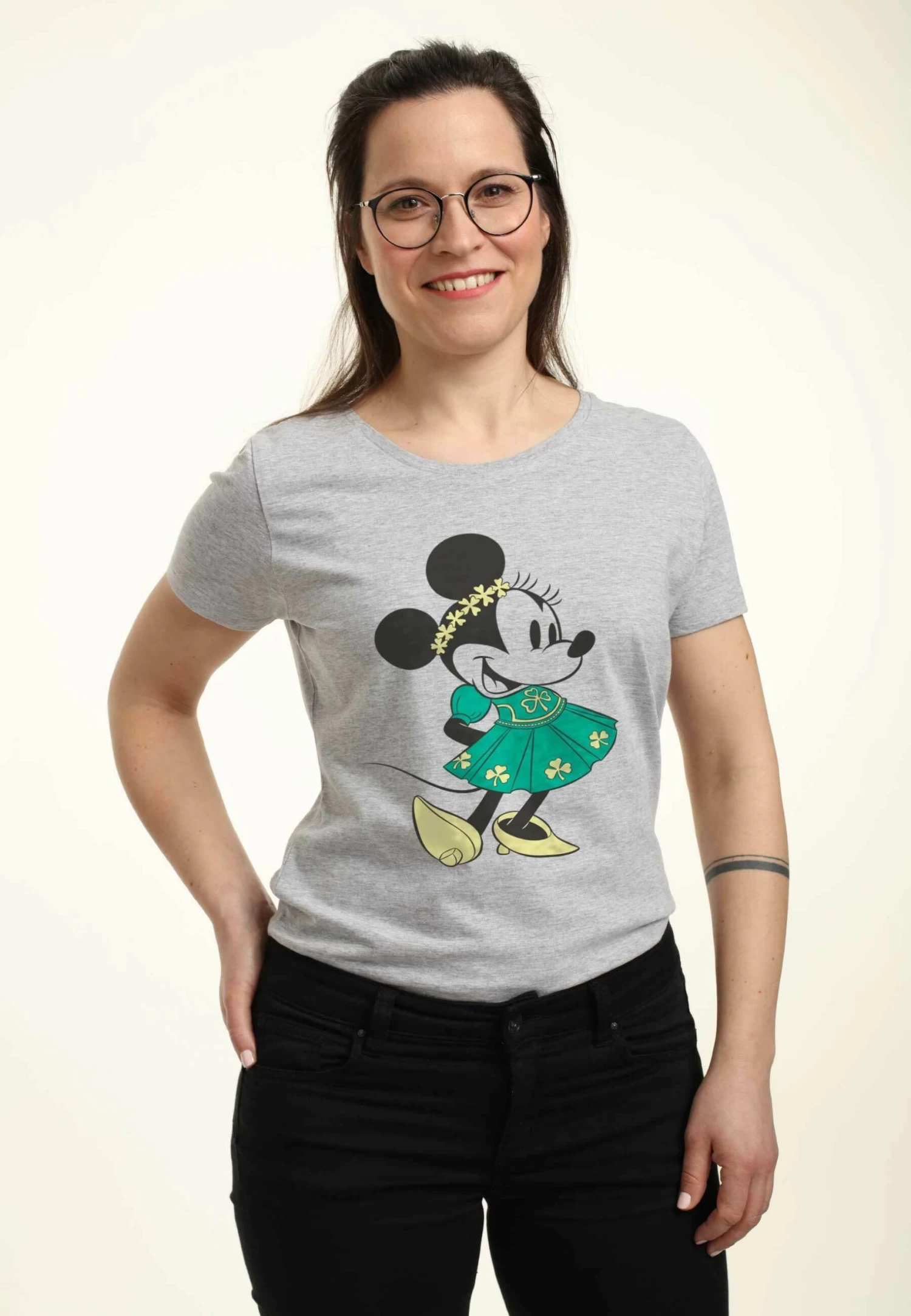 Disney Classic Mickey Lassie Minnie - T-Shirt Print - Heather Grey 6 Disney Classic Mickey Lassie Minnie - T-Shirt Print - Heather Grey - Afbeelding 4