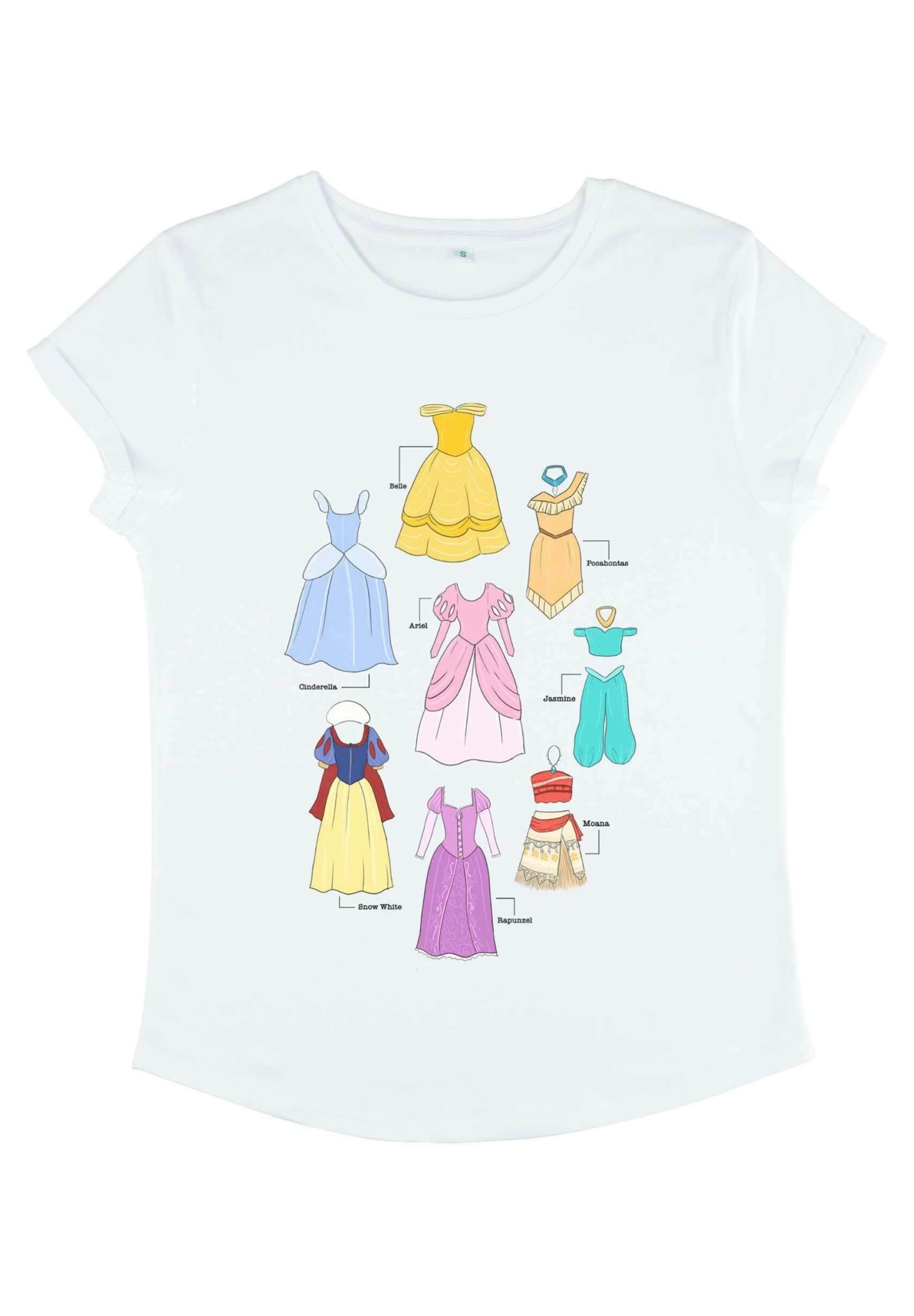 Disney Princess Textbook Dresses - T-Shirt Print - White 7 Disney Princess Textbook Dresses - T-Shirt Print - White - Afbeelding 5