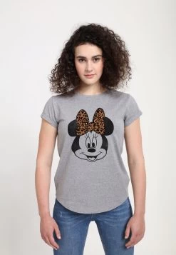 Disney Mickey Classic Modern Minnie Face Leopard - T-Shirt Print - Melange Grey -Disney 6b79061442b14a55acd01bc95a1becdb