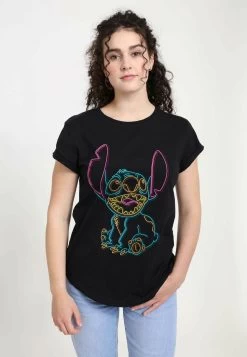 Disney Lilo & Stitch Neon Stitch - T-Shirt Print - Black