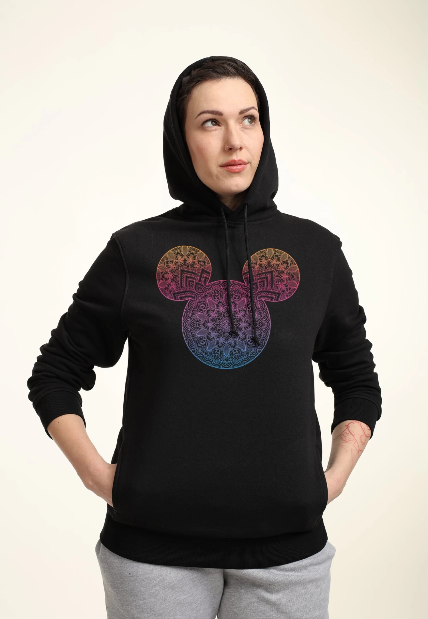 Disney Classic Mickey Mickey Mandala Fill - Hoodie - Black 5 Disney Classic Mickey Mickey Mandala Fill - Hoodie - Black - Afbeelding 3