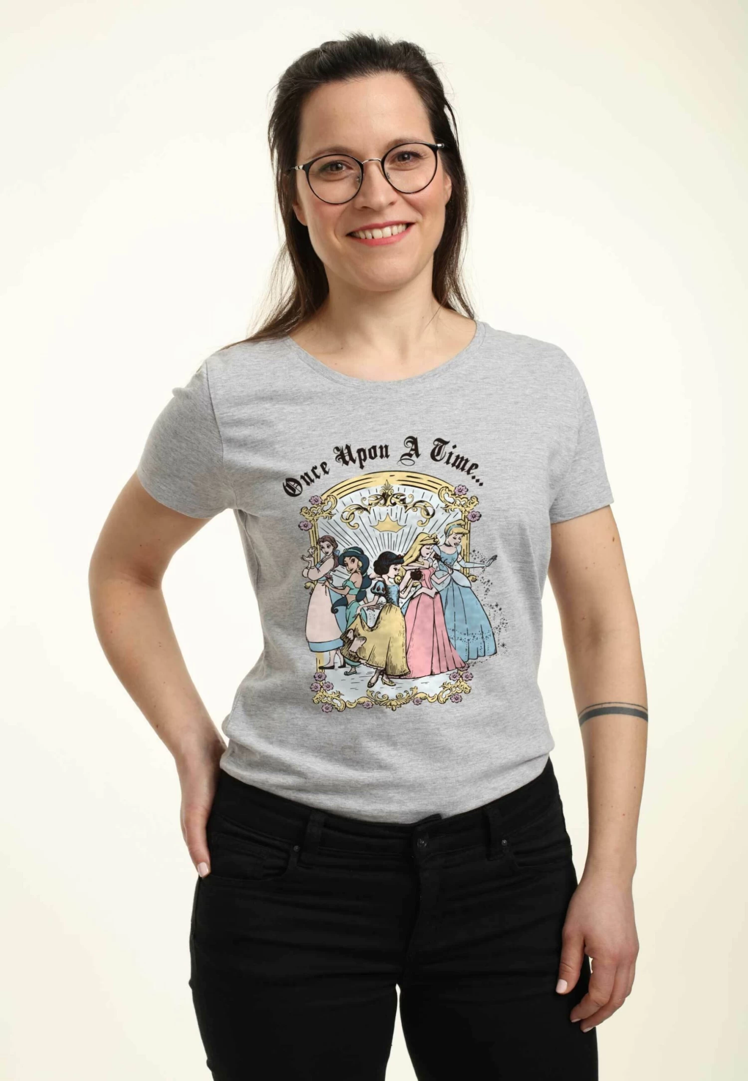 Disney Princesses Vintage Princess Group - T-Shirt Print - Heather Grey 6 Disney Princesses Vintage Princess Group - T-Shirt Print - Heather Grey - Afbeelding 4