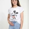 Disney Classic Mickey Mickey Watery - T-Shirt Print - White