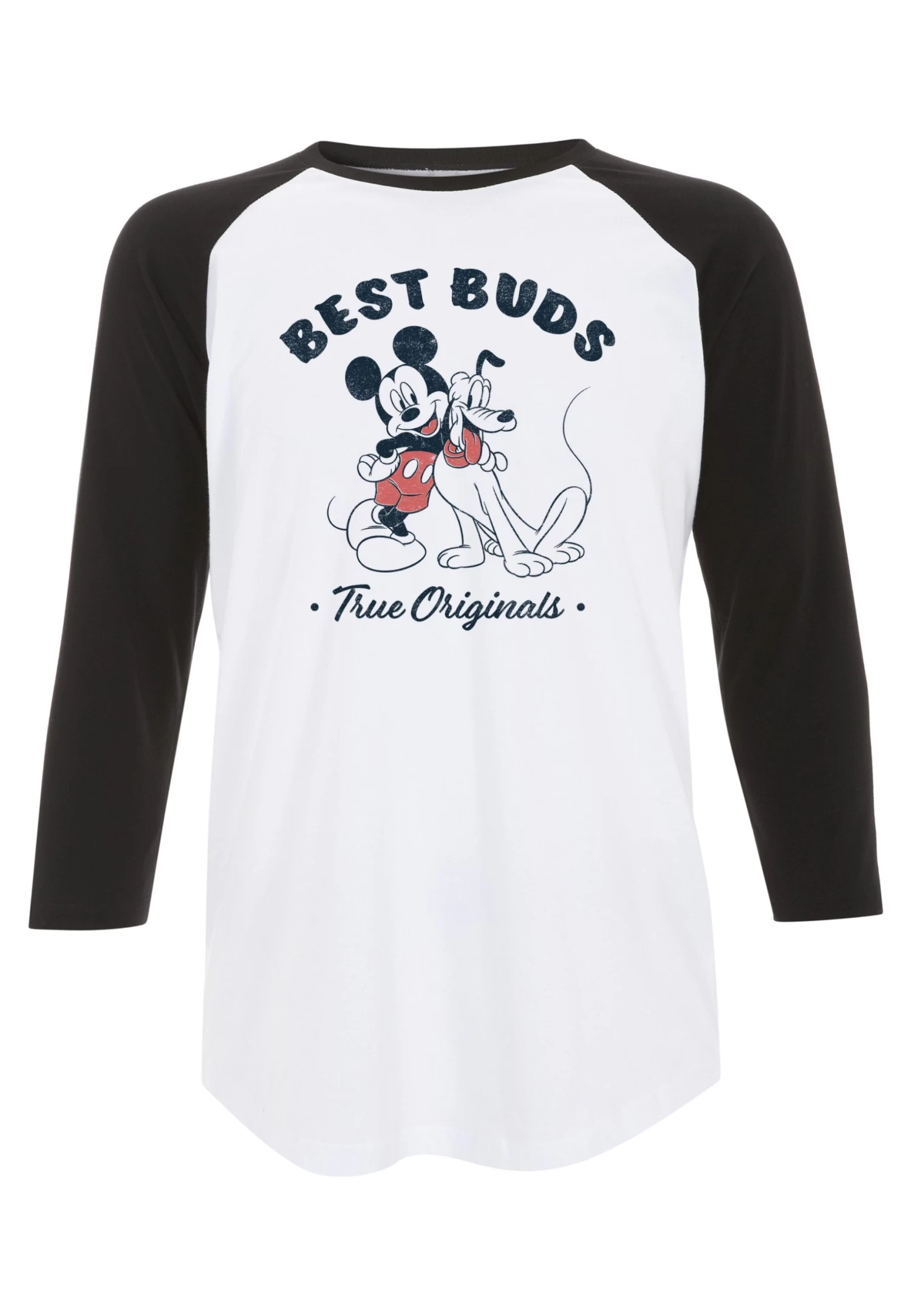 Disney Mickey Mouse Vintage Buds - Longsleeve - White Black 7 Disney Mickey Mouse Vintage Buds - Longsleeve - White Black - Afbeelding 5