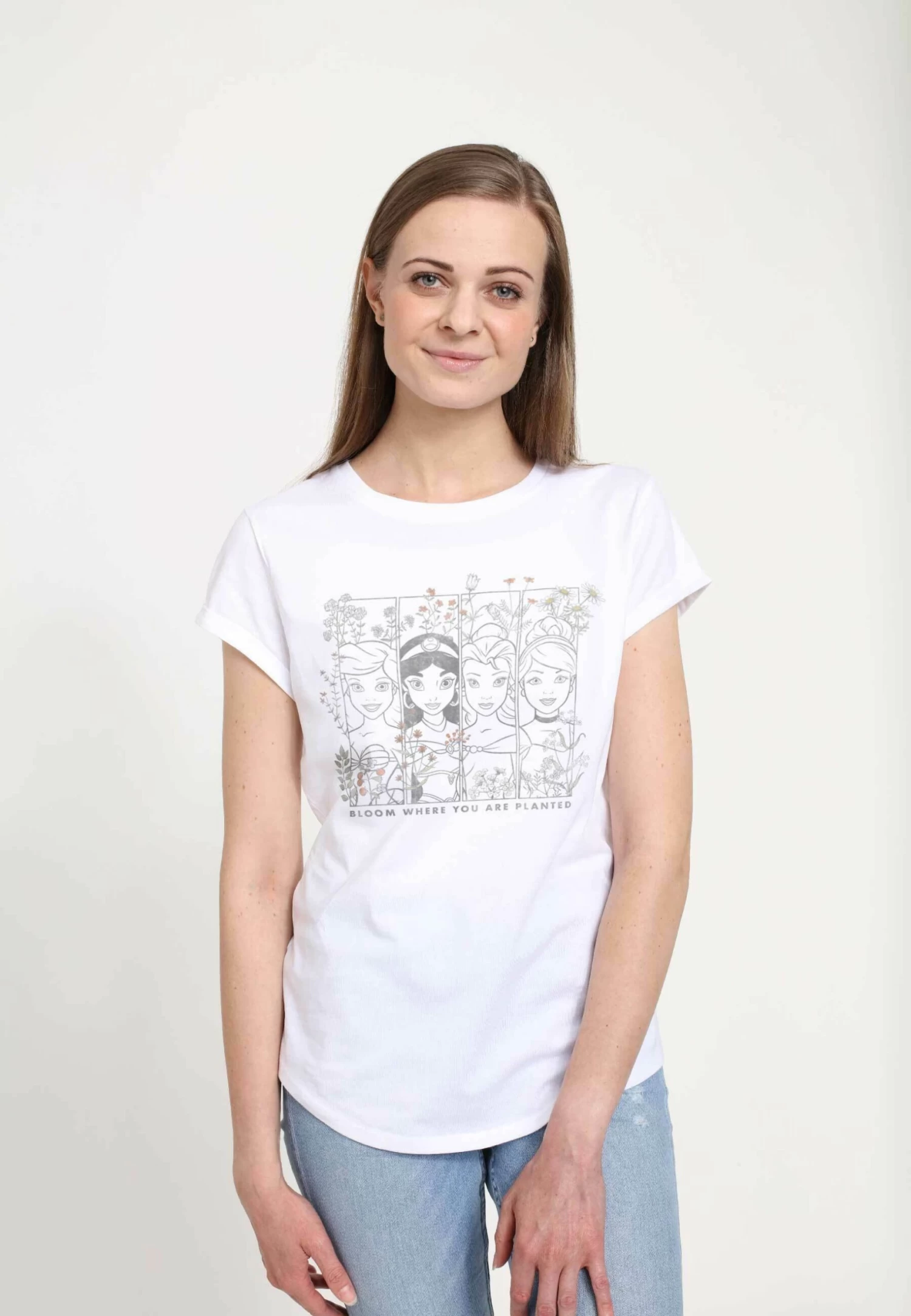 Disney Princesses Princesses Floral - T-Shirt Print - White 4 Disney Princesses Princesses Floral - T-Shirt Print - White - Afbeelding 2