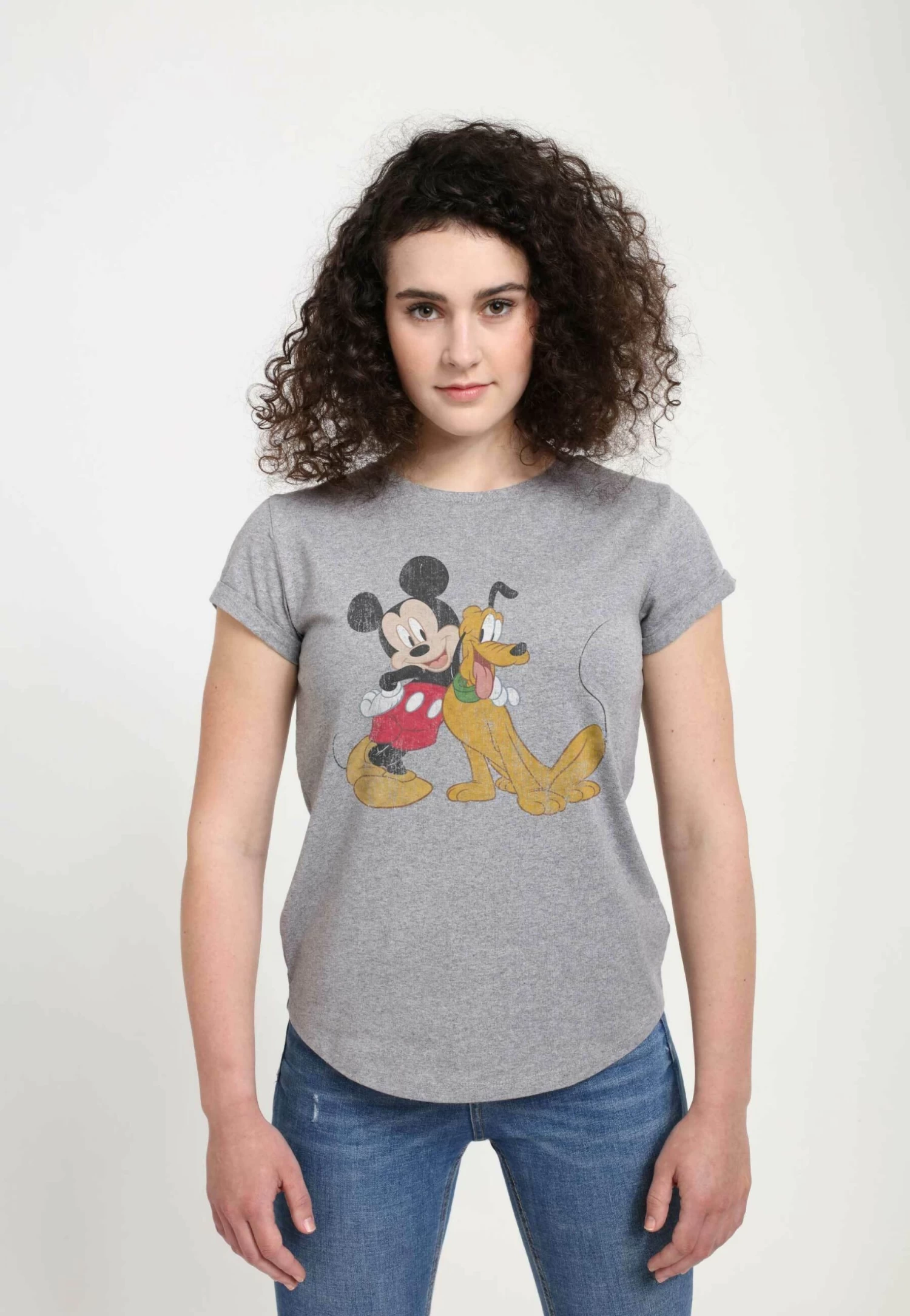 Disney Classic Mickey Mickey And Pluto - T-Shirt Print - Melange Grey 3 Disney Classic Mickey Mickey And Pluto - T-Shirt Print - Melange Grey