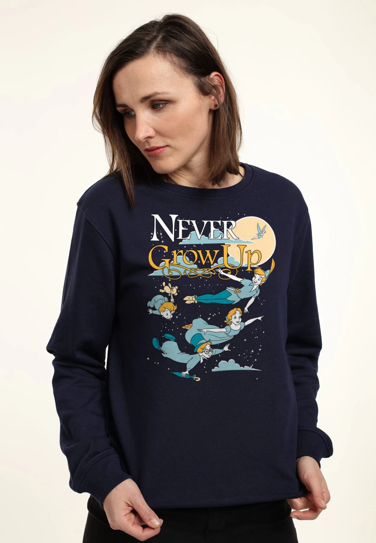Disney Peter Pan Grow Up Never - Sweater - Navy Blue 5 Disney Peter Pan Grow Up Never - Sweater - Navy Blue - Afbeelding 3