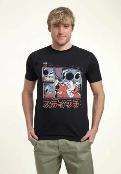 Disney Lilo & Stitch Stitch Kanji Unisex - T-Shirt Print - Navy Blue