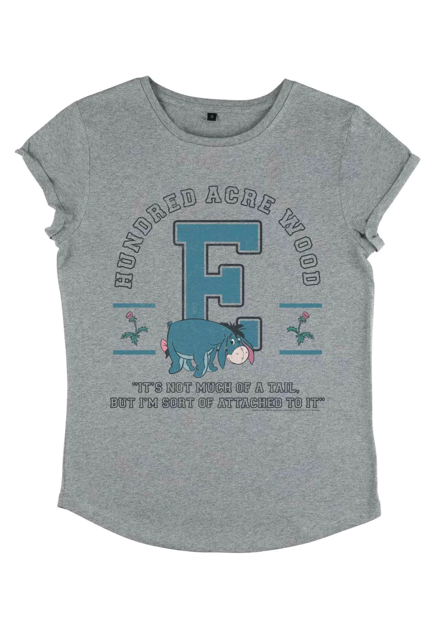 Disney Winnie The Pooh Eeyore Collegiate - T-Shirt Print - Melange Grey 6 Disney Winnie The Pooh Eeyore Collegiate - T-Shirt Print - Melange Grey - Afbeelding 4