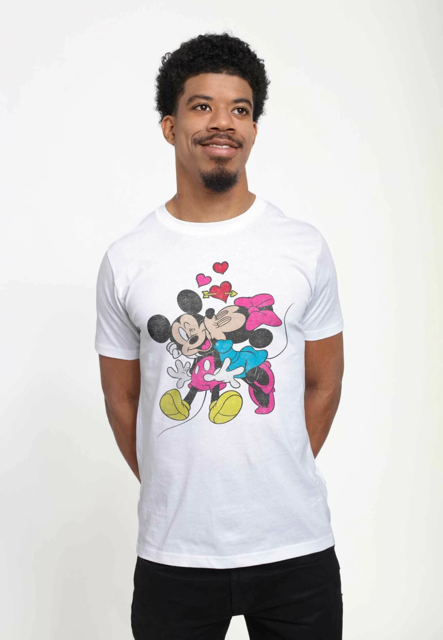 Disney Mickey Mouse Mickey Minnie Love Unisex - T-Shirt Print - White 5 Disney Mickey Mouse Mickey Minnie Love Unisex - T-Shirt Print - White - Afbeelding 3