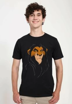 Disney The Lion King Big Face Scar Unisex - T-Shirt Print - Black