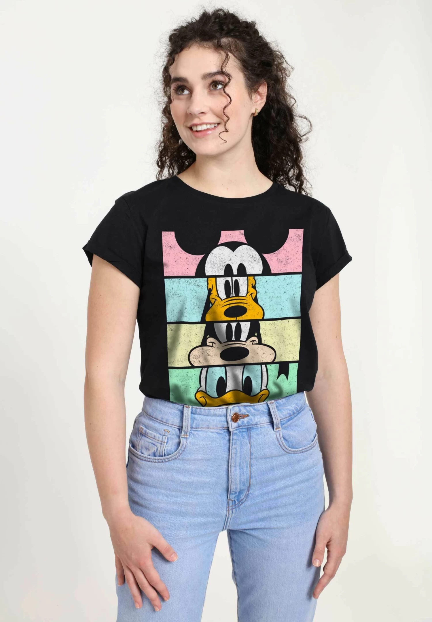 Disney Classics Mickey Classic - Crew Crop - T-Shirt Print - Black 5 Disney Classics Mickey Classic - Crew Crop - T-Shirt Print - Black - Afbeelding 3