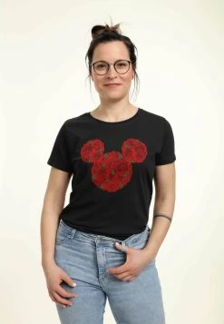 Disney Mickey Classic Mickey Mouse Roses - T-Shirt Print - Black -Disney 8ea3225f16dd4a3dbe0b3d6595813ca7