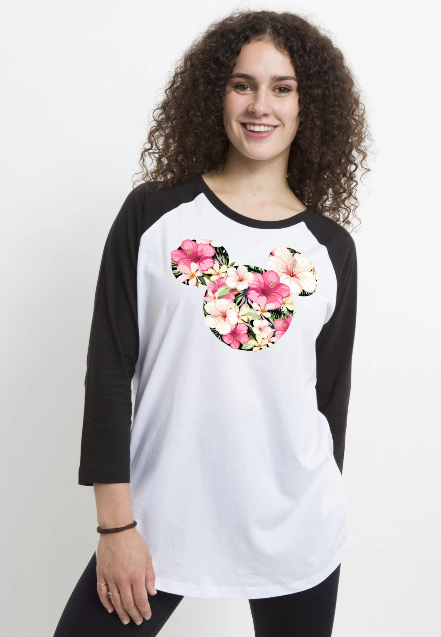 Disney Classic Mickey Tropical Mouse - Longsleeve - White Black 5 Disney Classic Mickey Tropical Mouse - Longsleeve - White Black - Afbeelding 3