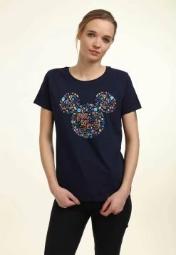 Disney Classic Mickey Floral Ears - T-Shirt Print - Navy Blue -Disney 9457c8c27a0d41e9bce4f38ca2f5e674