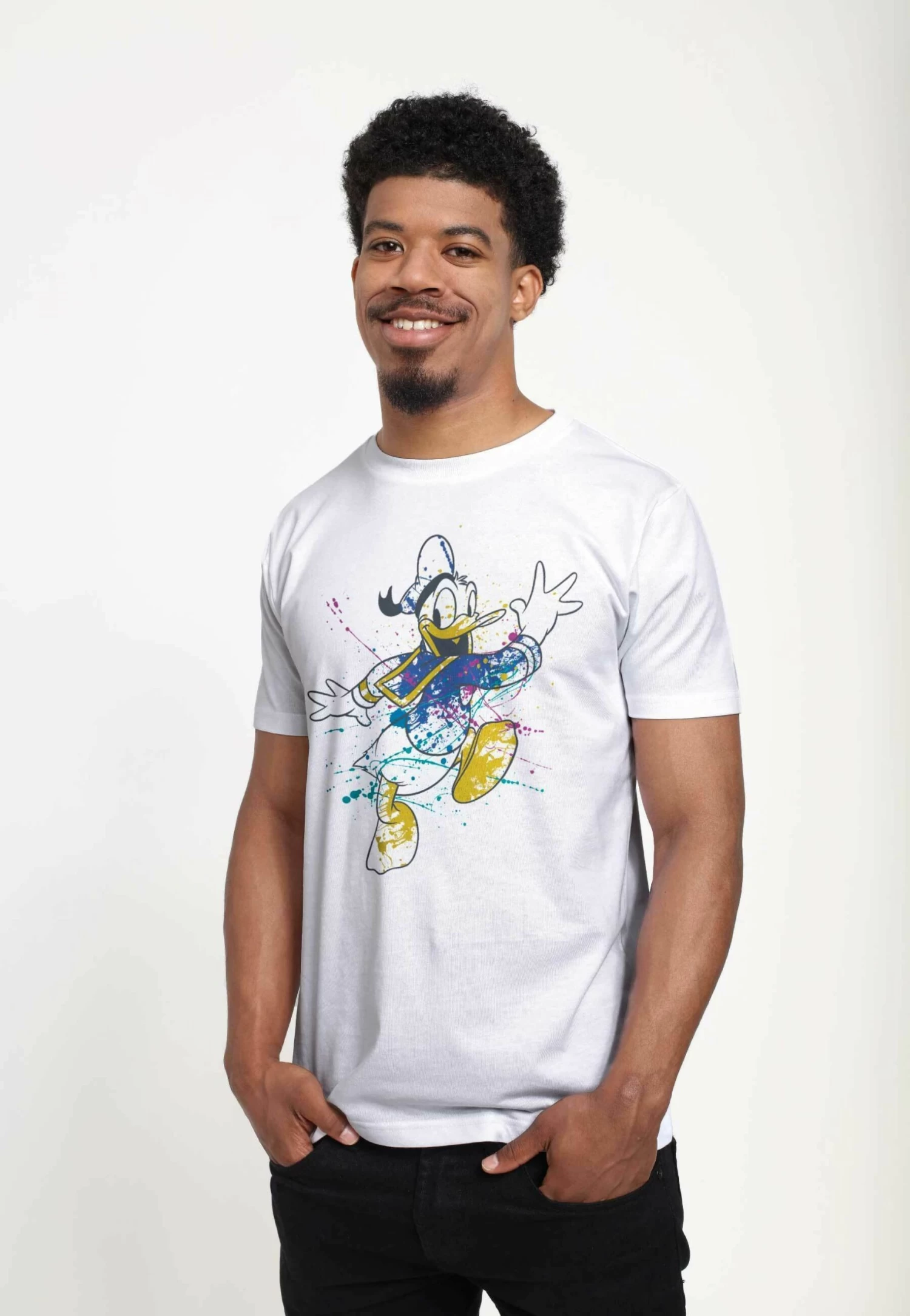 Disney Classic Mickey Splatter Donald Unisex - T-Shirt Print - White 6 Disney Classic Mickey Splatter Donald Unisex - T-Shirt Print - White - Afbeelding 4