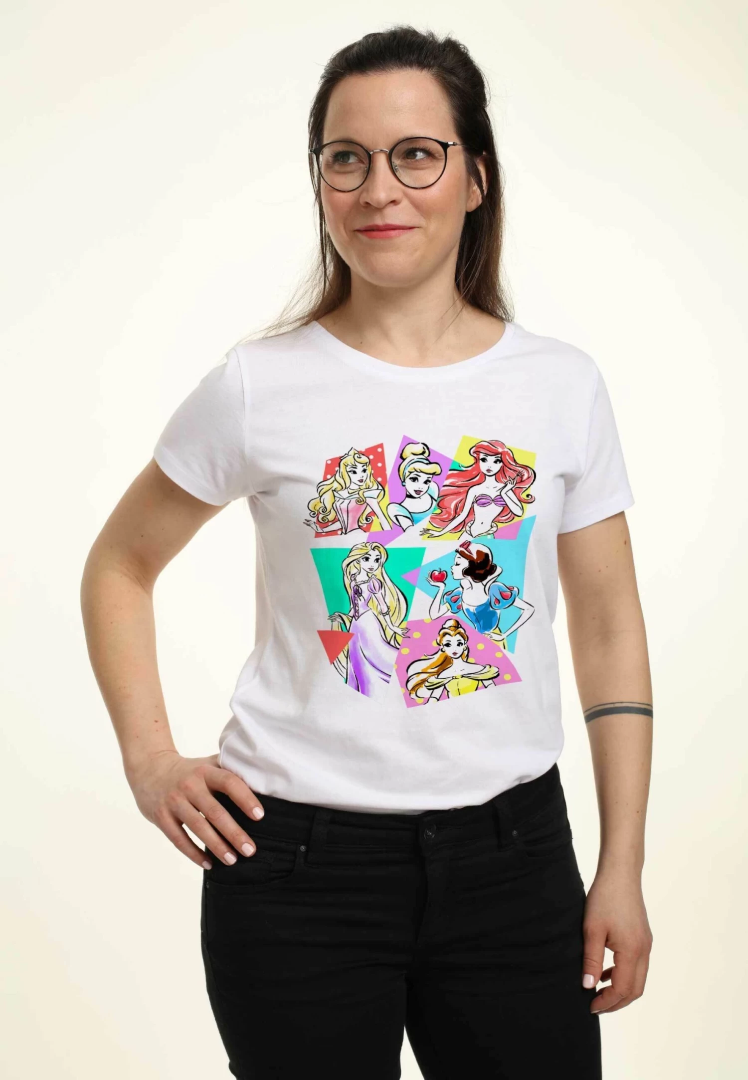 Disney Princesses Neon Pop - T-Shirt Print - White 6 Disney Princesses Neon Pop - T-Shirt Print - White - Afbeelding 4
