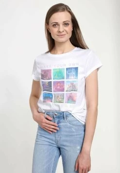 Disney Princesses Castles In Disney Princess Movies - T-Shirt Print - White -Disney 982e3b464cef4a1eb2261269cbe8b8b1