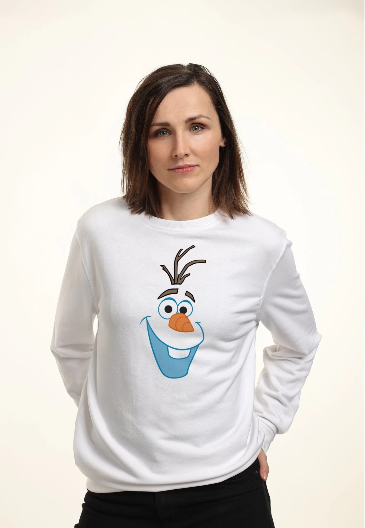Disney Frozen Big Olaf Face Two - Sweater - White 3 Disney Frozen Big Olaf Face Two - Sweater - White
