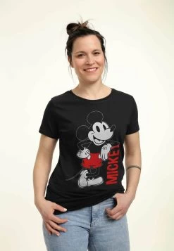 Disney Mickey Mouse And Friends Leaning - T-Shirt Print - Black -Disney 9ff54f22e4664d058e8929e9d51b90f4