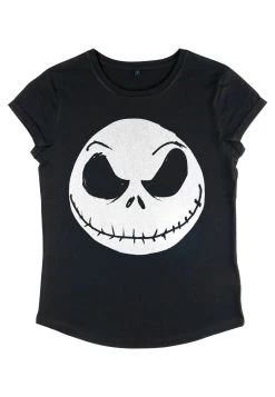 Disney Nightmare Before Christmas Big Face Jack - T-Shirt Print - Black -Disney a3adad71baa649e6a9c5de351a327e32