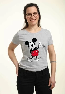 Disney Mickey Classic World Famous Mouse - T-Shirt Print - Heather Grey -Disney a5e7f92999ed43b7b55211bfb18f196c