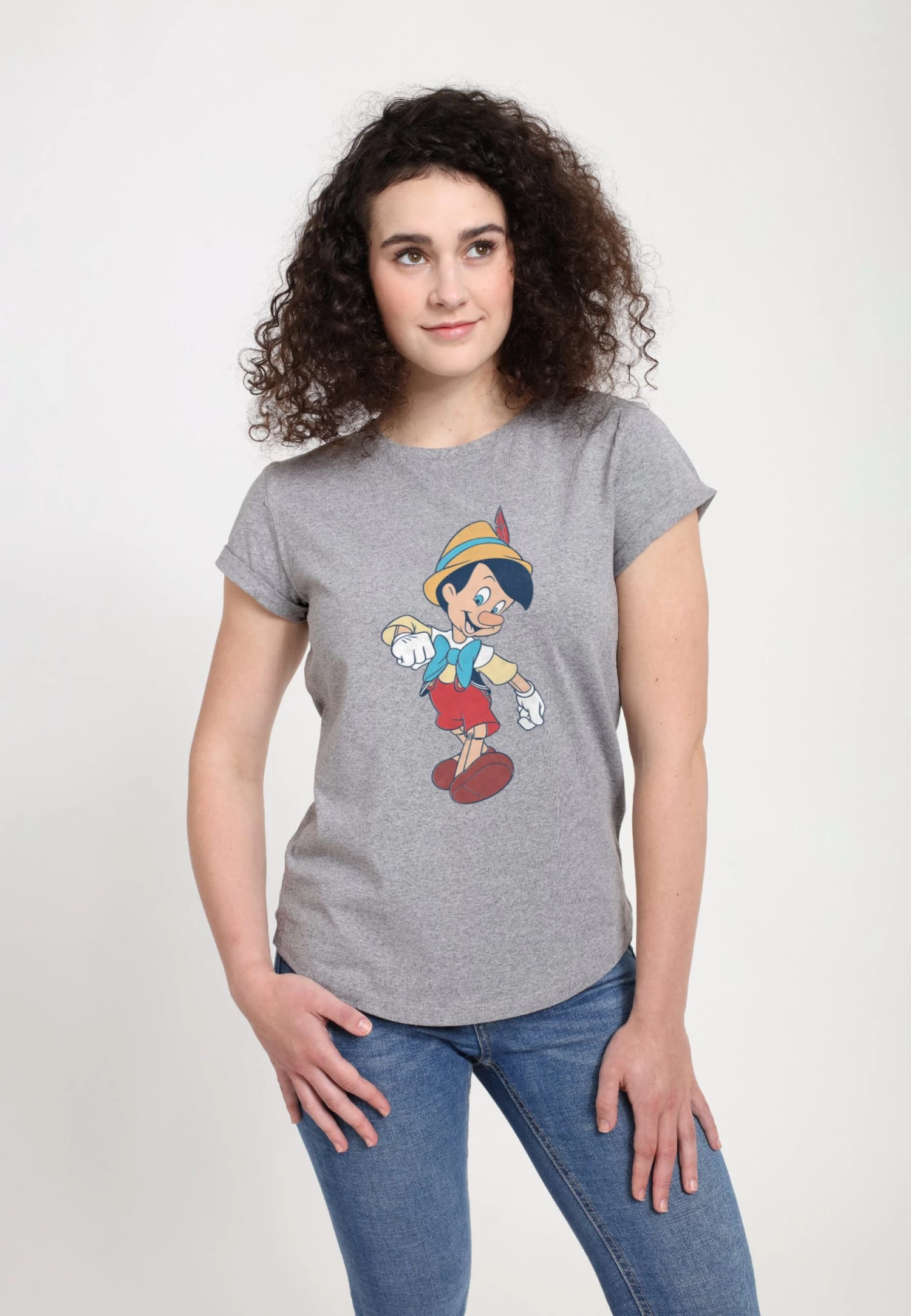 Disney Pinocchio Vintage Pinocchio - T-Shirt Print - Melange Grey 3 Disney Pinocchio Vintage Pinocchio - T-Shirt Print - Melange Grey
