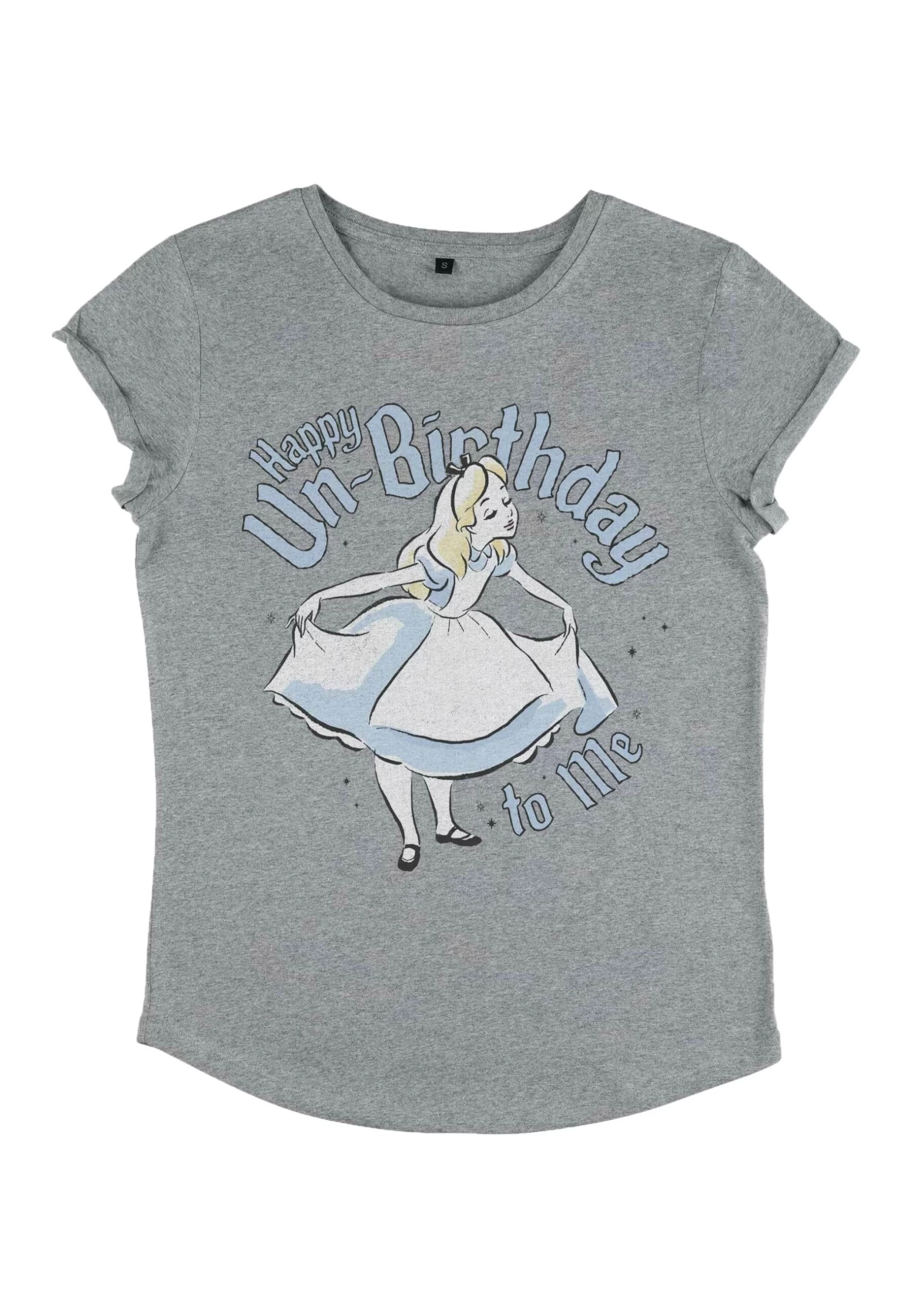 Disney Alice In Wonderland Alice Unbirthday - T-Shirt Print - Melange Grey 6 Disney Alice In Wonderland Alice Unbirthday - T-Shirt Print - Melange Grey - Afbeelding 4