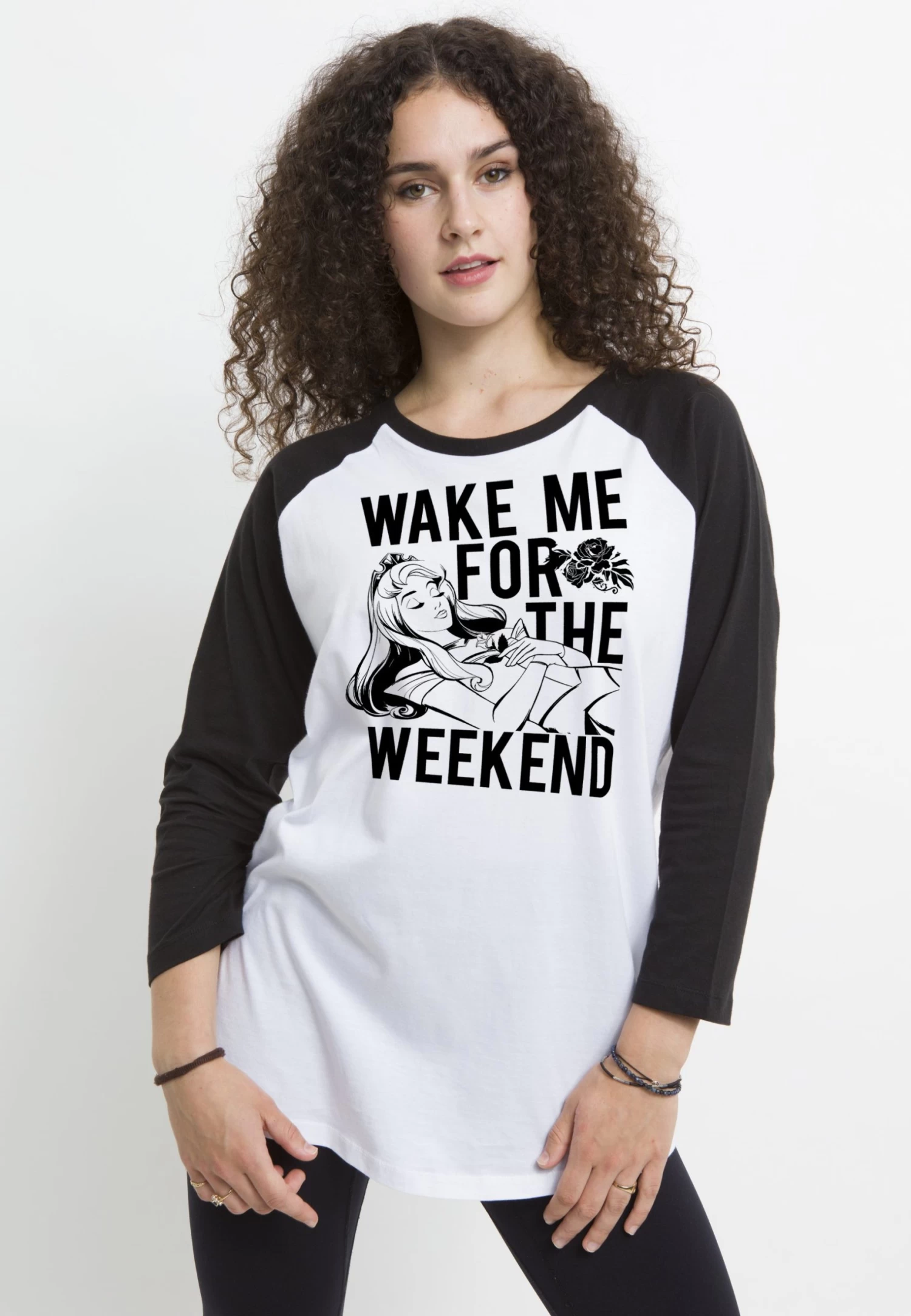 Disney Sleeping Beauty Wake Me - Longsleeve - White Black 5 Disney Sleeping Beauty Wake Me - Longsleeve - White Black - Afbeelding 4