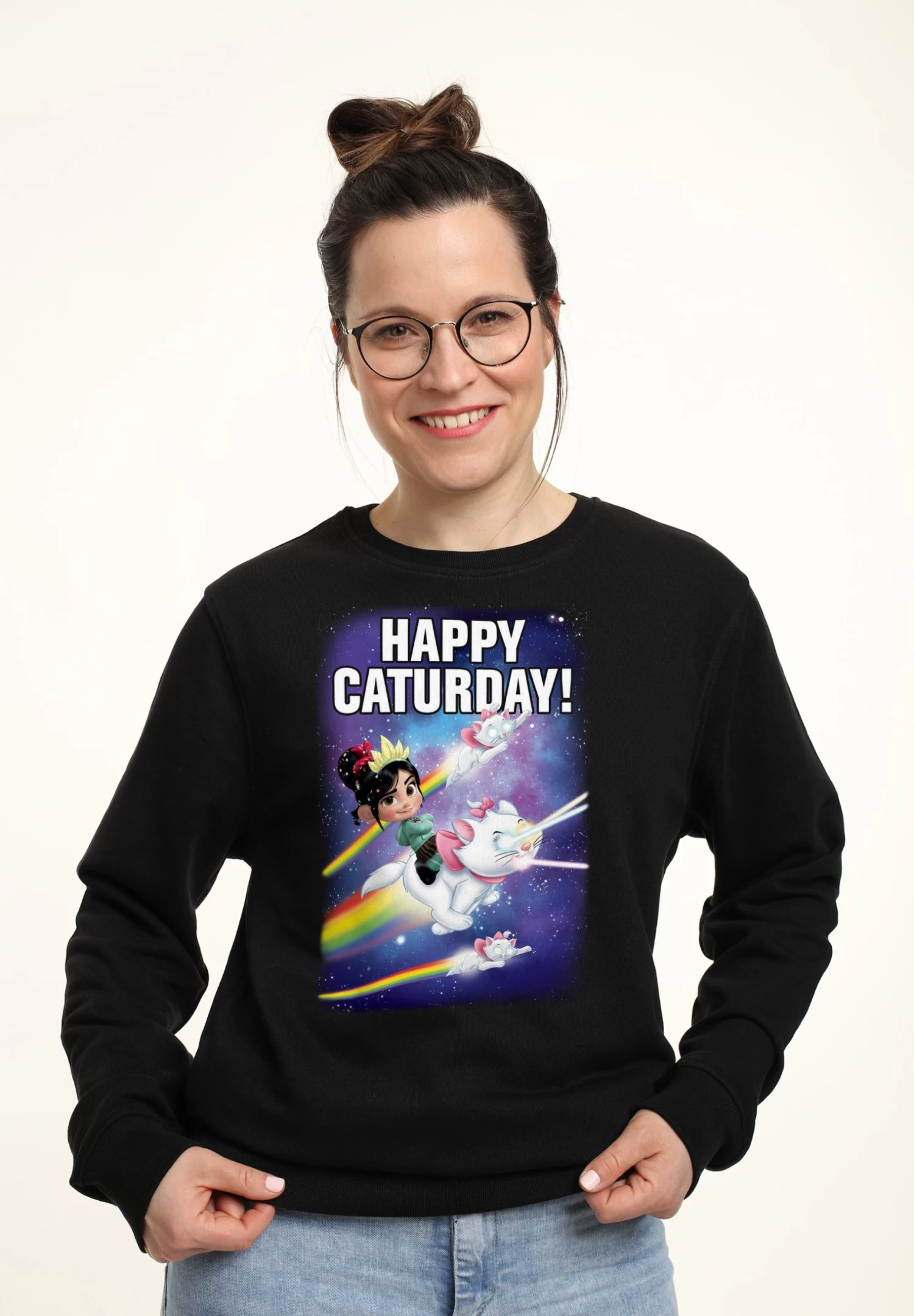 Disney Wreck-It Ralph 2 Happy Caturday Stars - Sweater - Black 3 Disney Wreck-It Ralph 2 Happy Caturday Stars - Sweater - Black